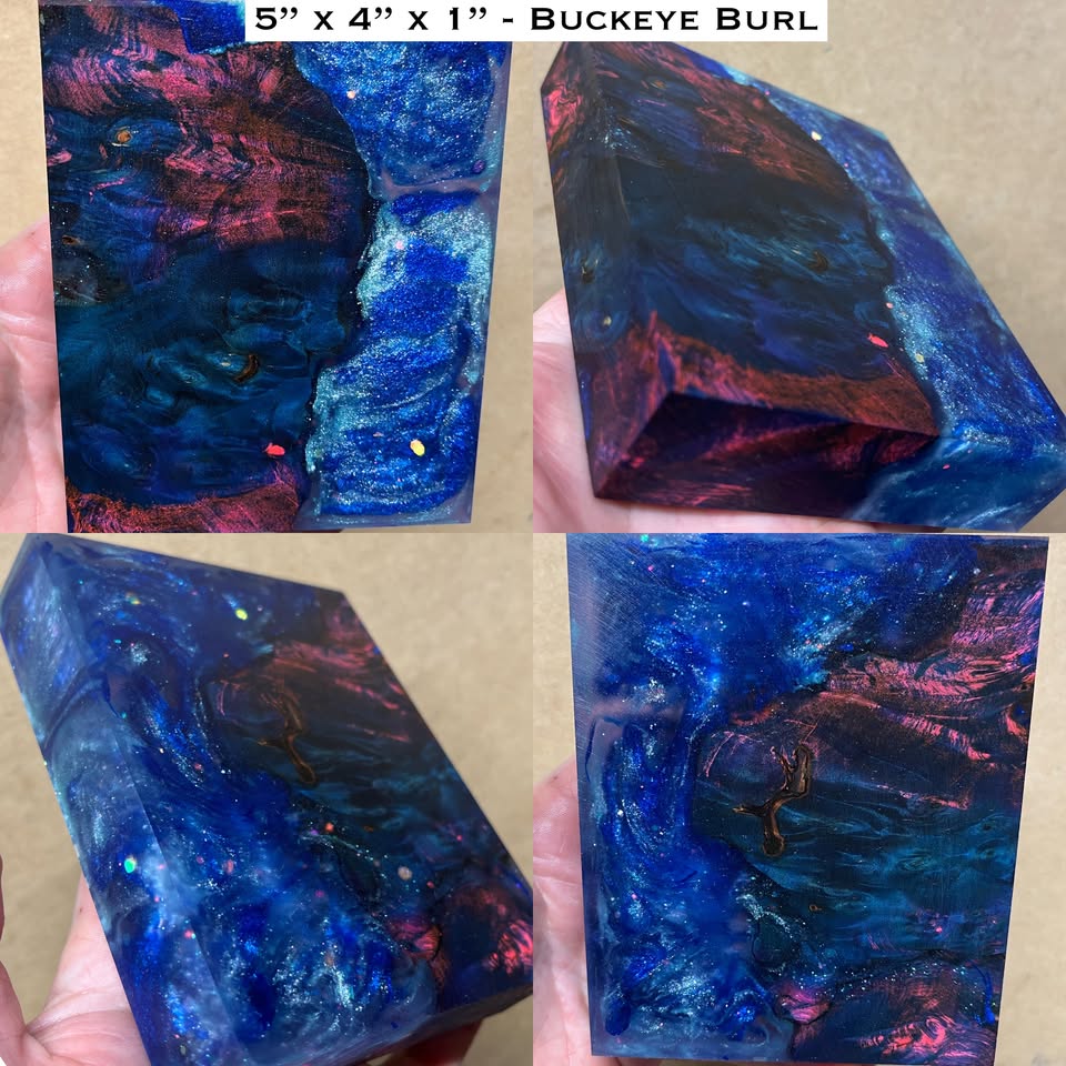5"x4"x1" Stabilized Buckeye Burl Hybrid Turkey Pot Call / Striker Block