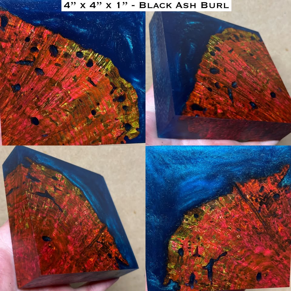 Stabilized Black Ash Burl Hybrid Turkey Pot Call Block