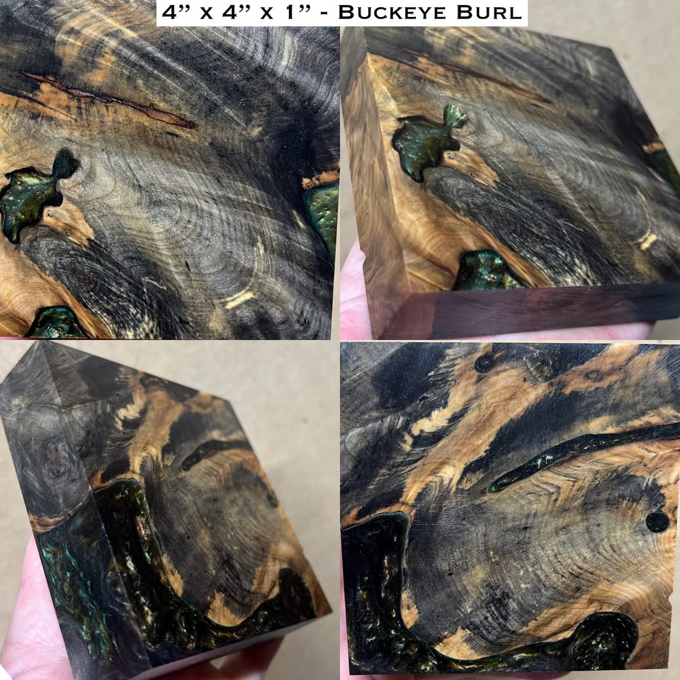 Stabilized Buckeye Burl Hybrid Turkey Pot Call Block