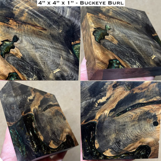 Stabilized Buckeye Burl Hybrid Turkey Pot Call Block