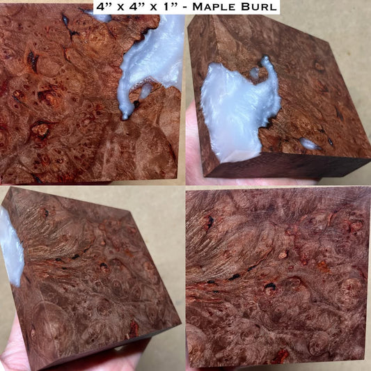 Stabilized Maple Burl Hybrid Turkey Pot Call Block