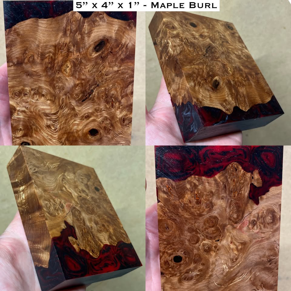 5"x4"x1" Stabilized Maple Burl Hybrid Turkey Pot Call / Striker Block