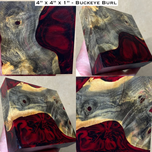Stabilized Buckeye Burl Hybrid Turkey Pot Call Block