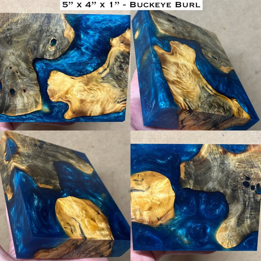 5"x4"x1" Stabilized Buckeye Burl Hybrid Turkey Pot Call / Striker Block