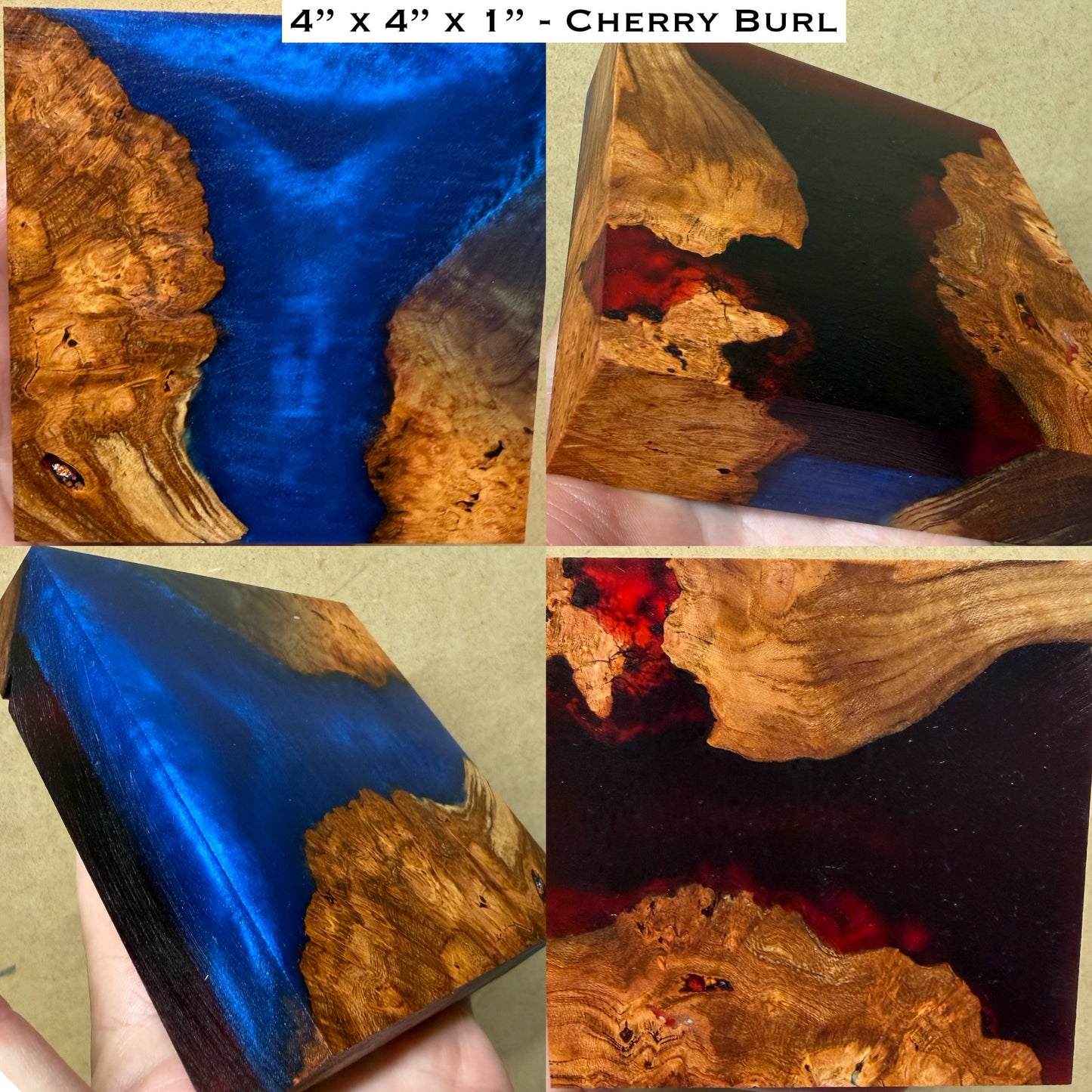 Stabilized Cherry Burl Hybrid Turkey Pot Call Block