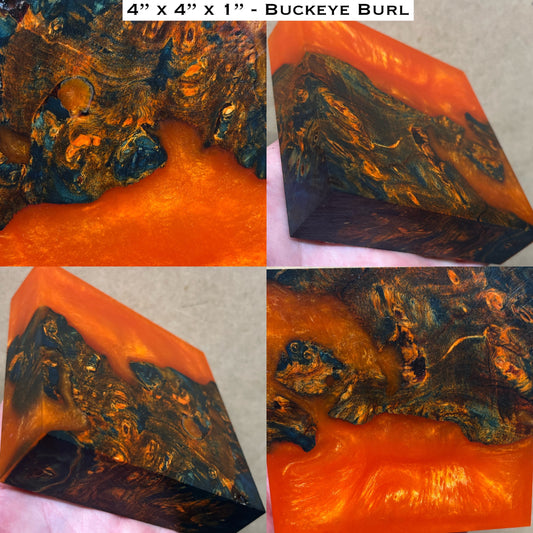 Stabilized Buckeye Burl Hybrid Turkey Pot Call Block