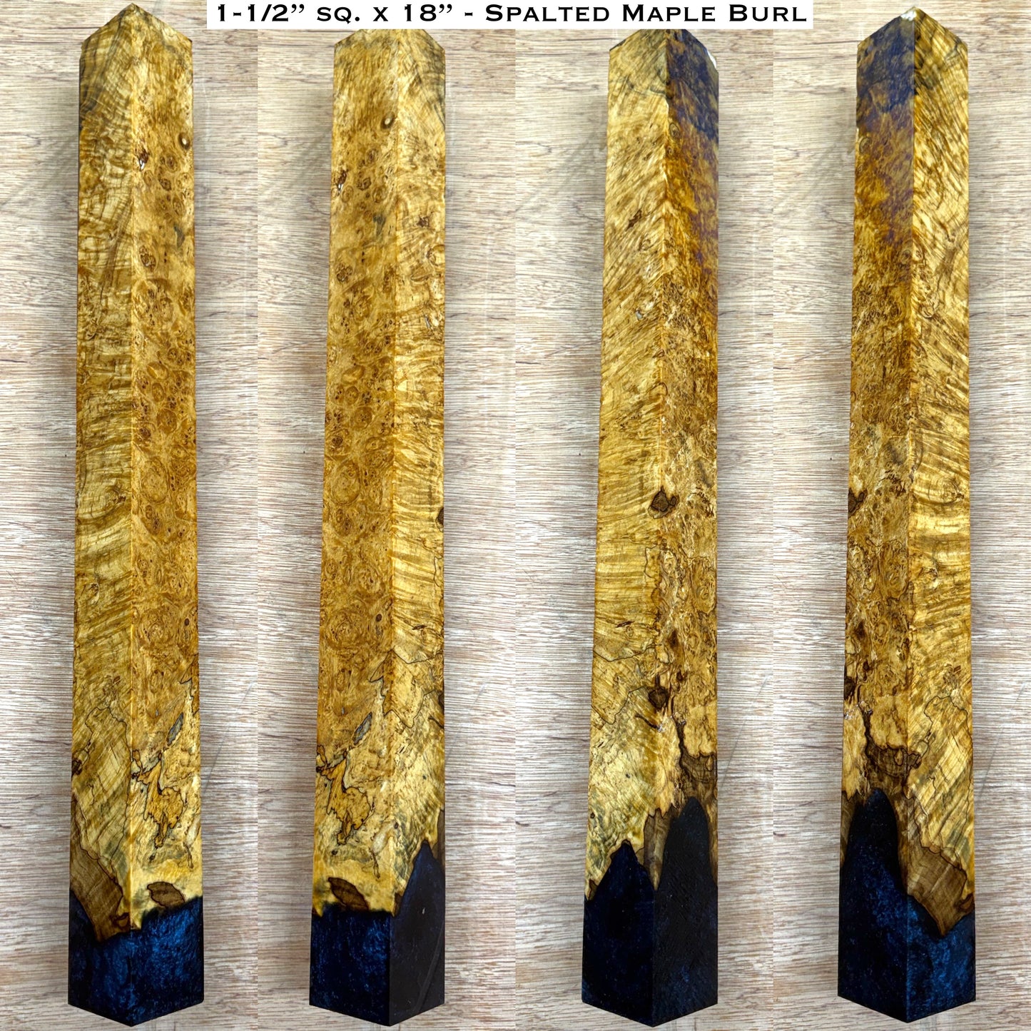 Stabilized Spalted Maple Burl 18” Hybrid XL Call / Cue Block