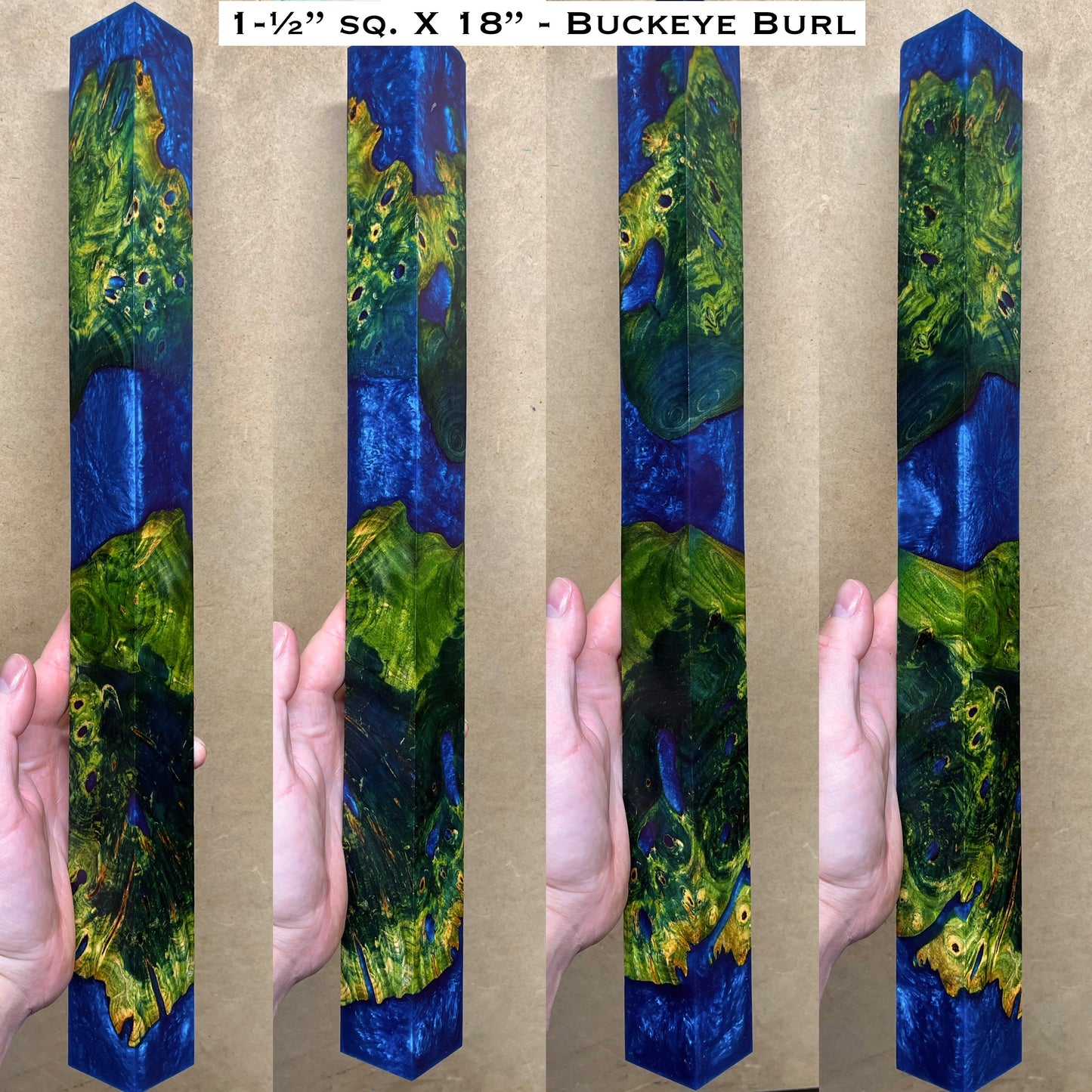 Stabilized Buckeye Burl 18” Hybrid XL Call / Cue Block