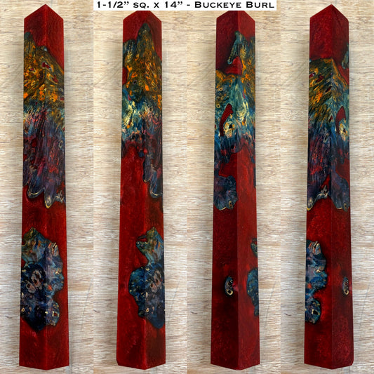 Stabilized Buckeye Burl 18” Hybrid XL Call / Cue Block