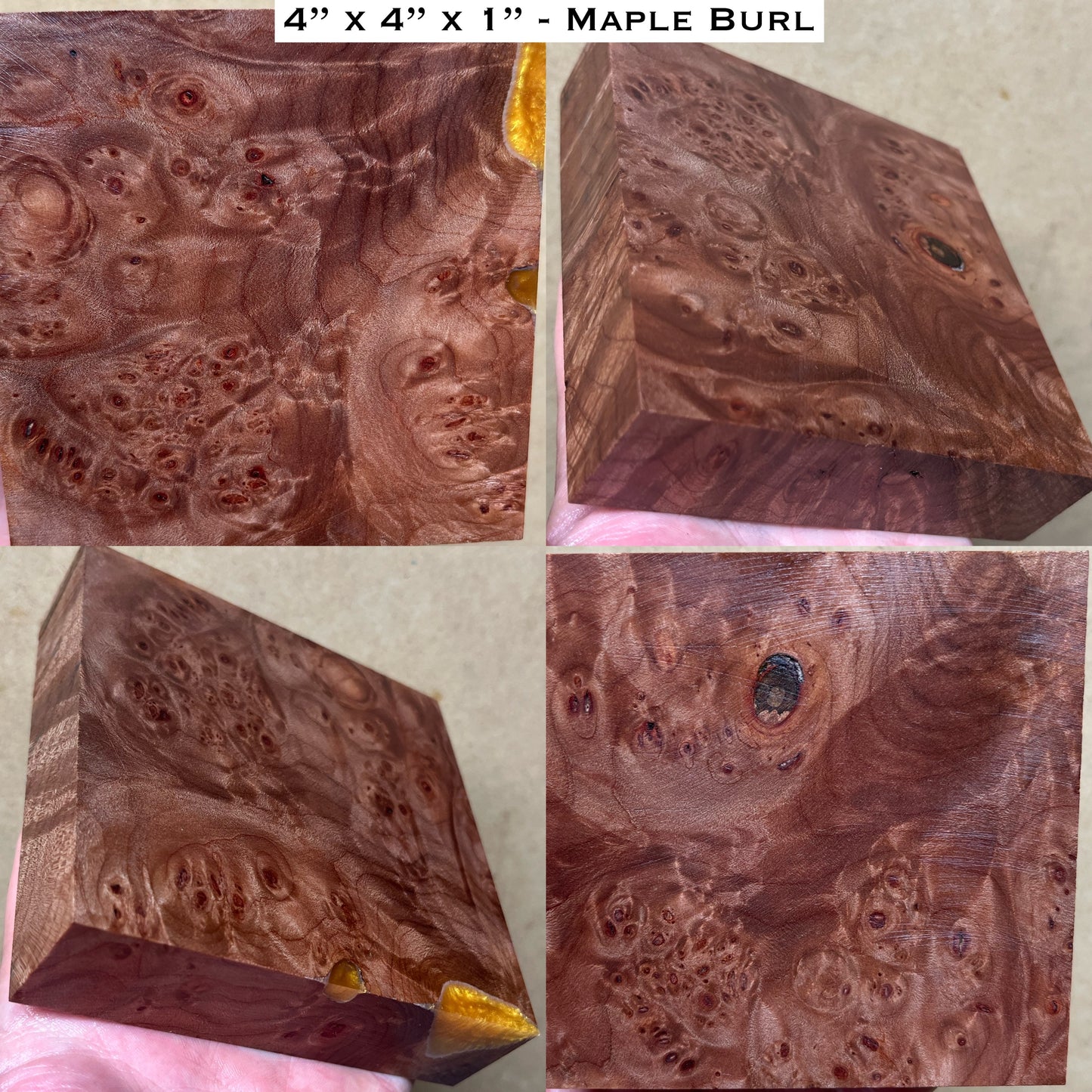 Stabilized Maple Burl Hybrid Turkey Pot Call Block