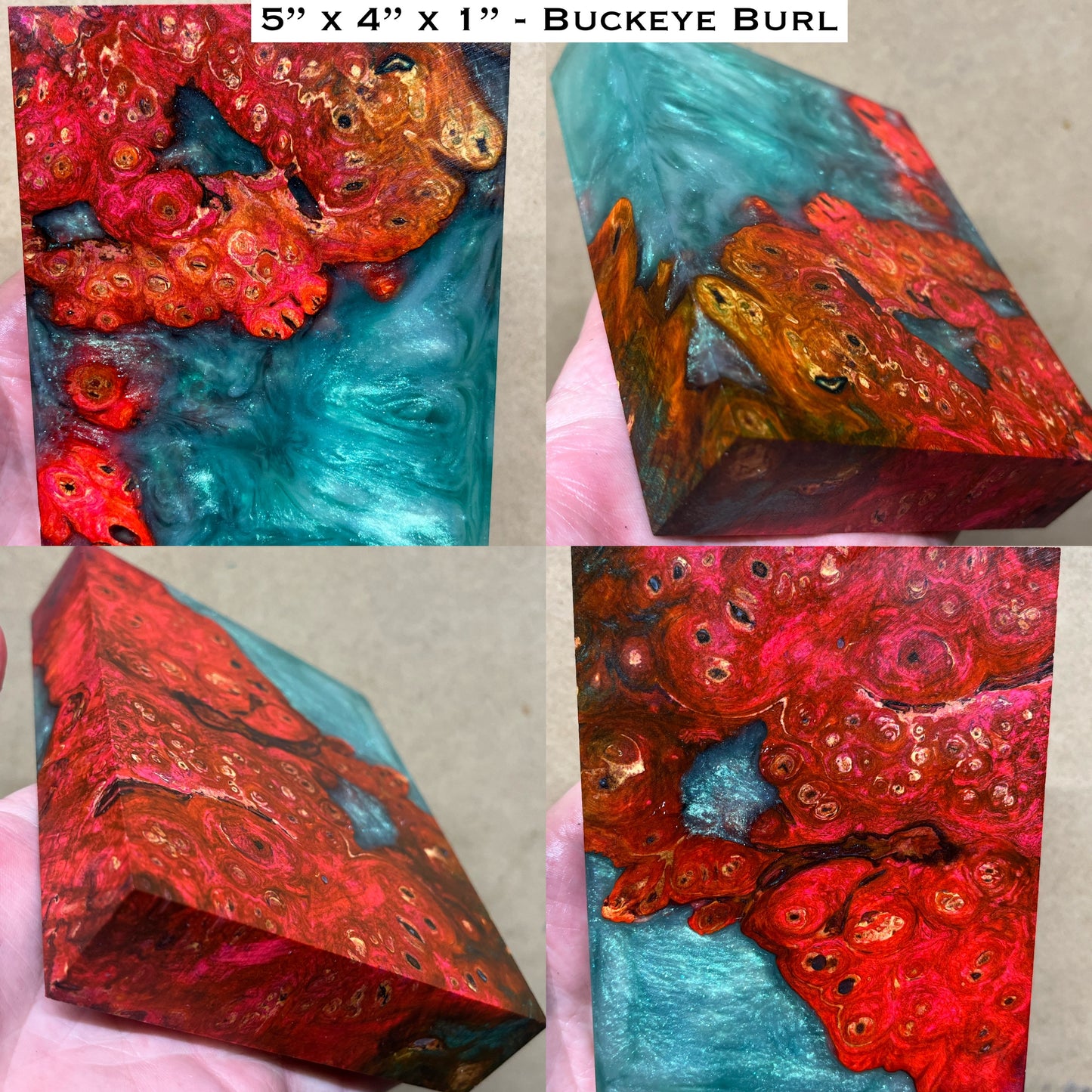5"x4"x1" Stabilized Buckeye Burl Hybrid Turkey Pot Call / Striker Block