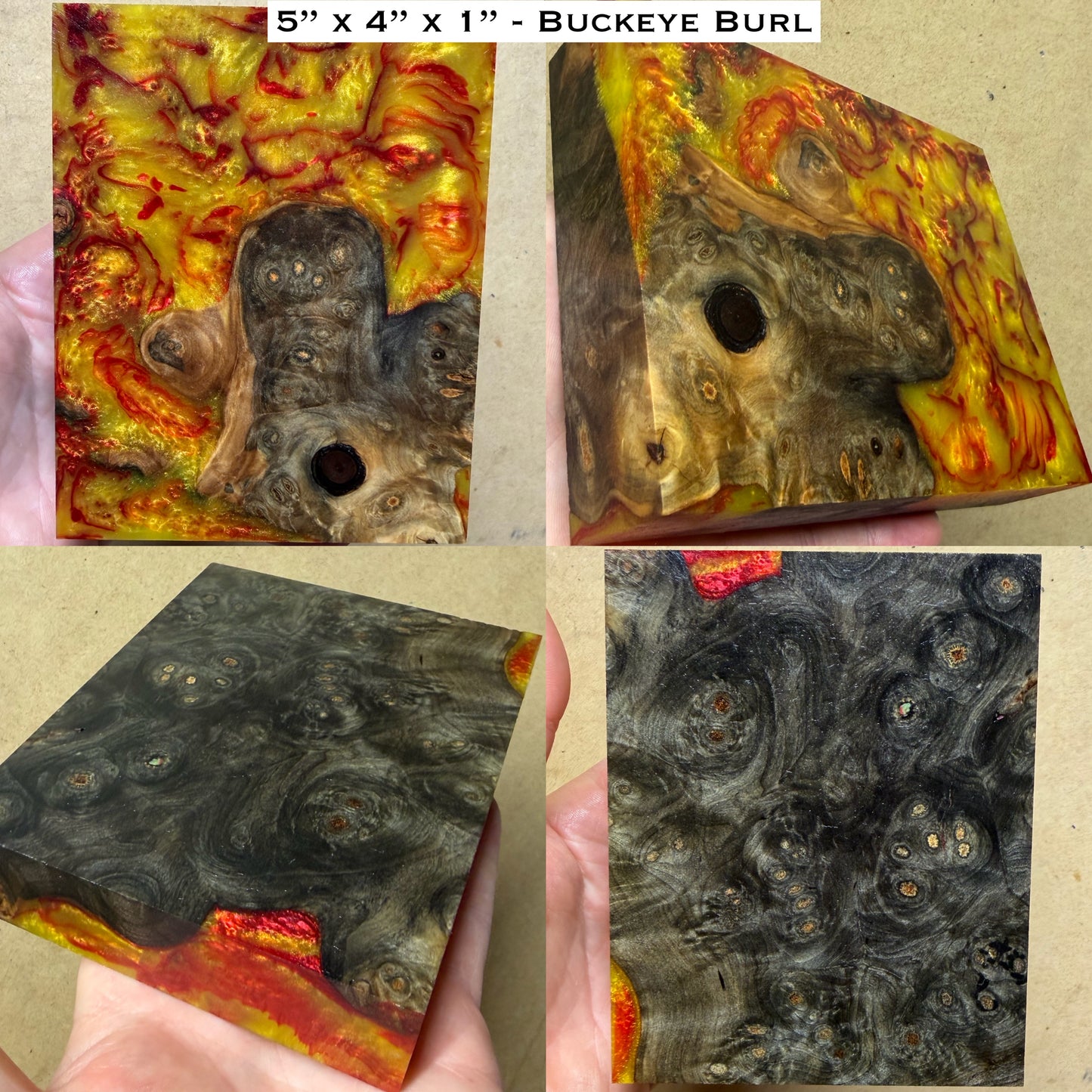 Stabilized Buckeye Burl Hybrid Turkey Pot Call / Striker Block