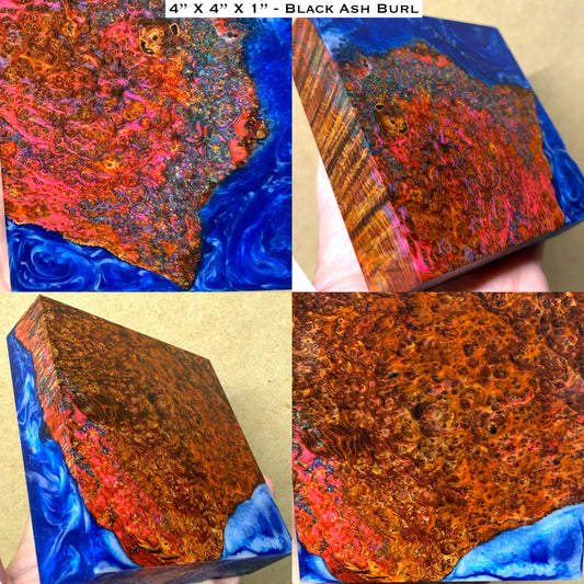 Stabilized Black Ash Burl Hybrid Turkey Pot Call Block