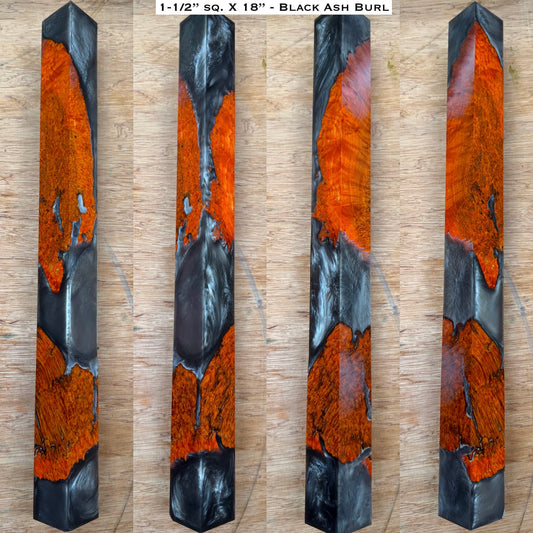 Dye Stabilized Black Ash Burl 18” Hybrid XL Call / Cue Blank