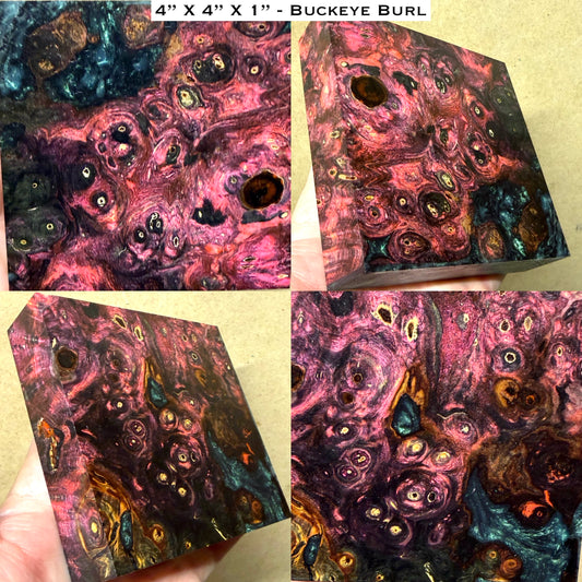 Stabilized Buckeye Burl Hybrid Turkey Pot Call Block