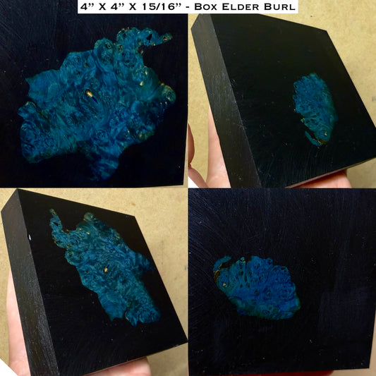 Stabilized Box Elder Burl (7/8” thick) Hybrid Turkey Pot Call Block