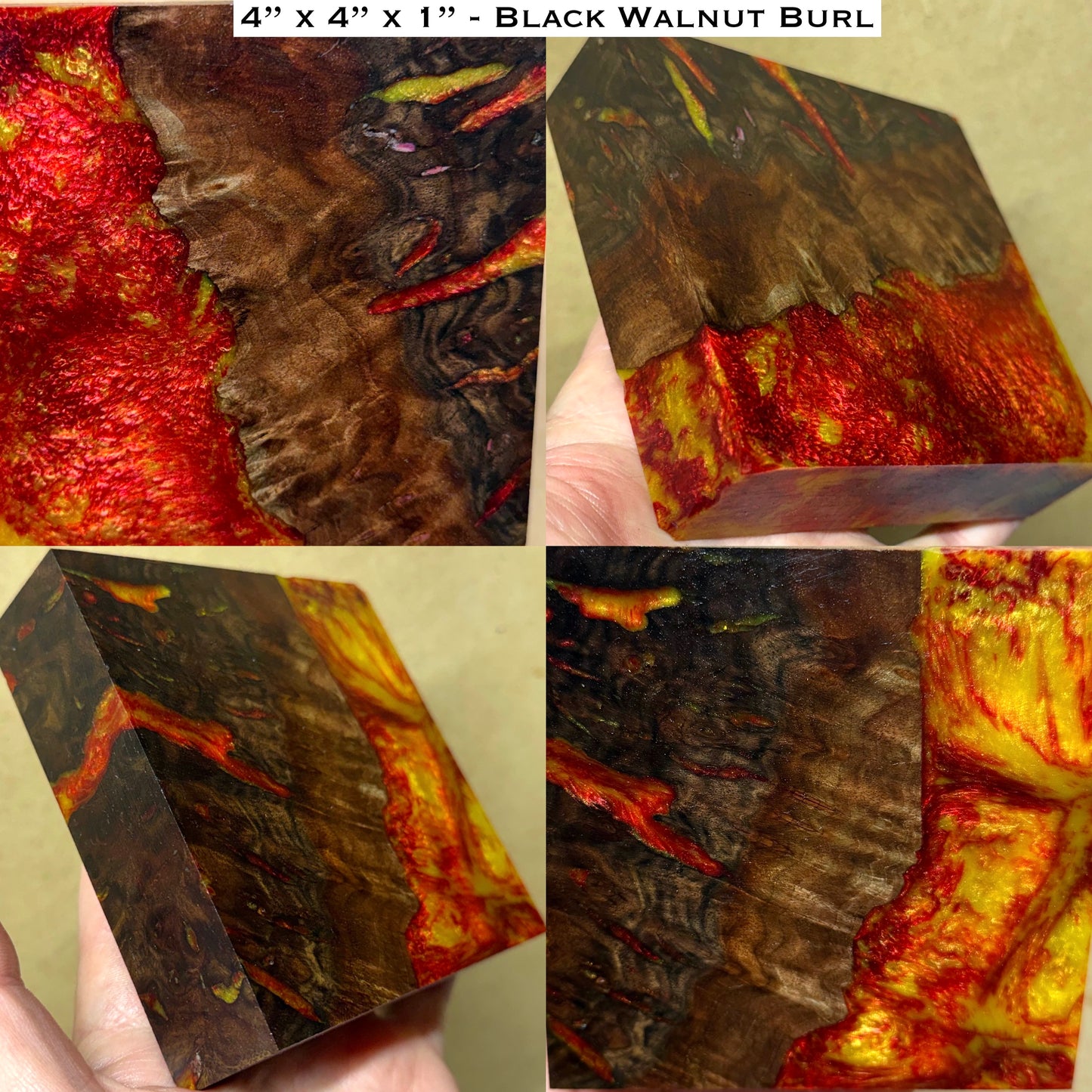 Stabilized Black Walnut Burl Hybrid Turkey Pot Call Block