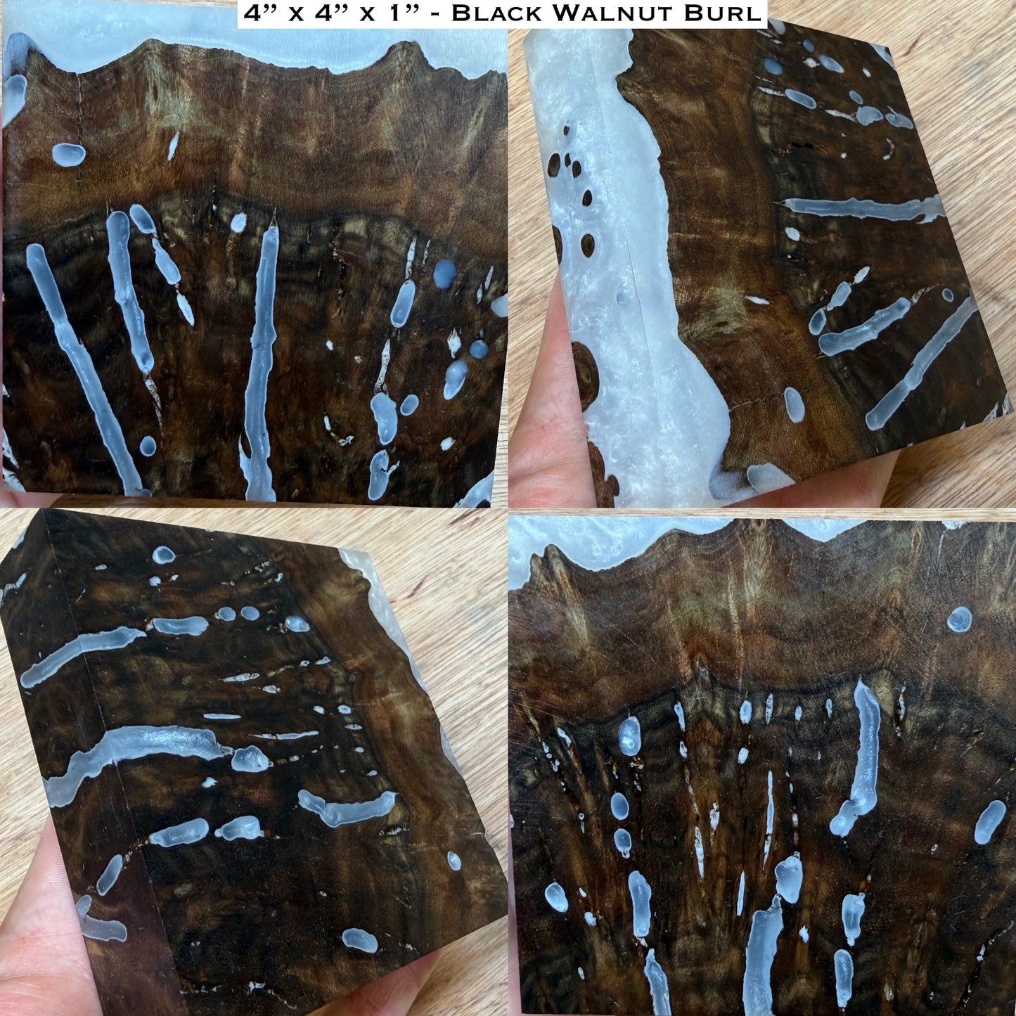 Stabilized Black Walnut Burl Hybrid Turkey Pot Call Block