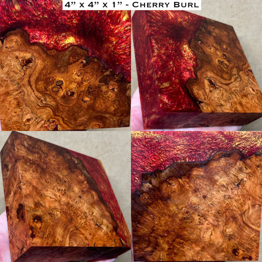Stabilized Cherry Burl Hybrid Turkey Pot Call Block