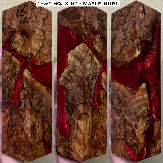 Stabilized Maple Burl 6” Hybrid Duck Call / Handle Blank