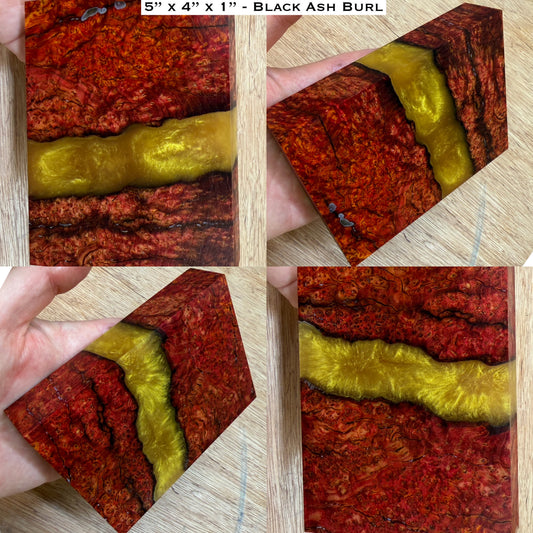 Stabilized Black Ash Burl Hybrid Turkey Pot Call / Striker Block