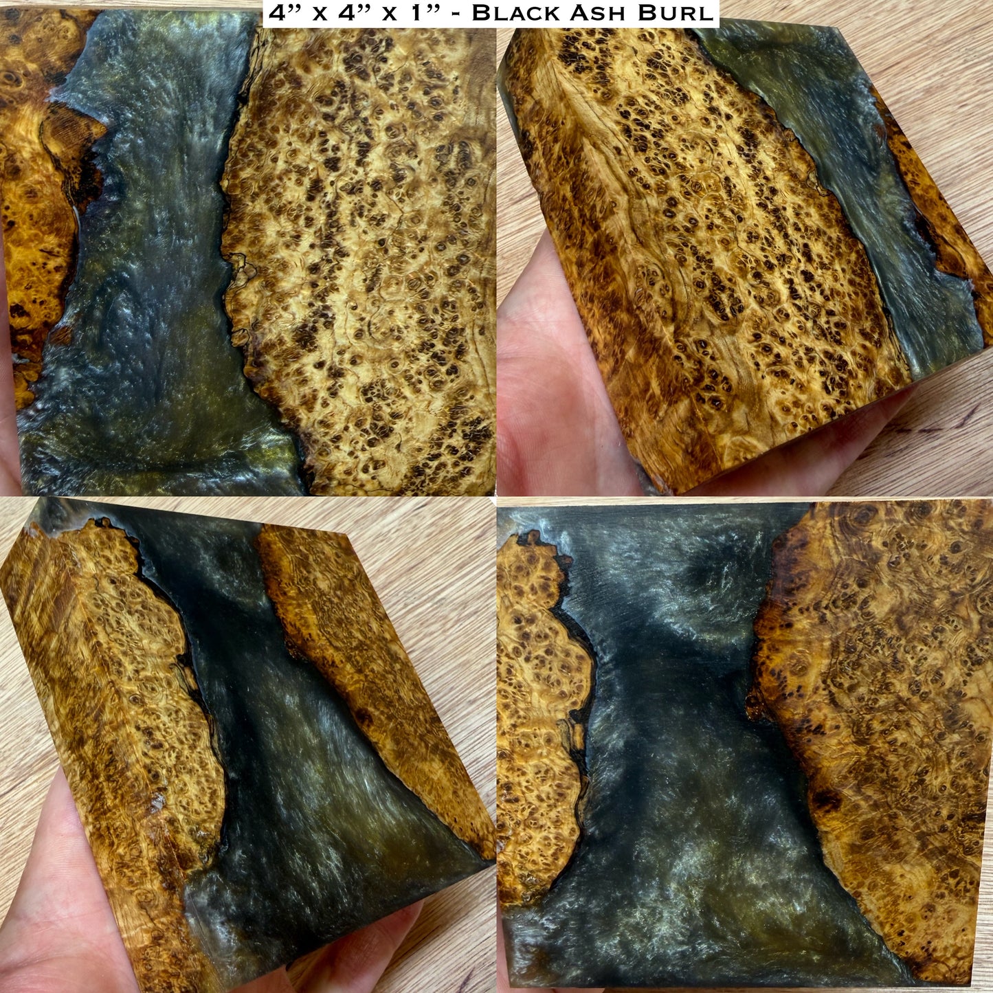 Stabilized Black Ash Burl Hybrid Turkey Pot Call Block