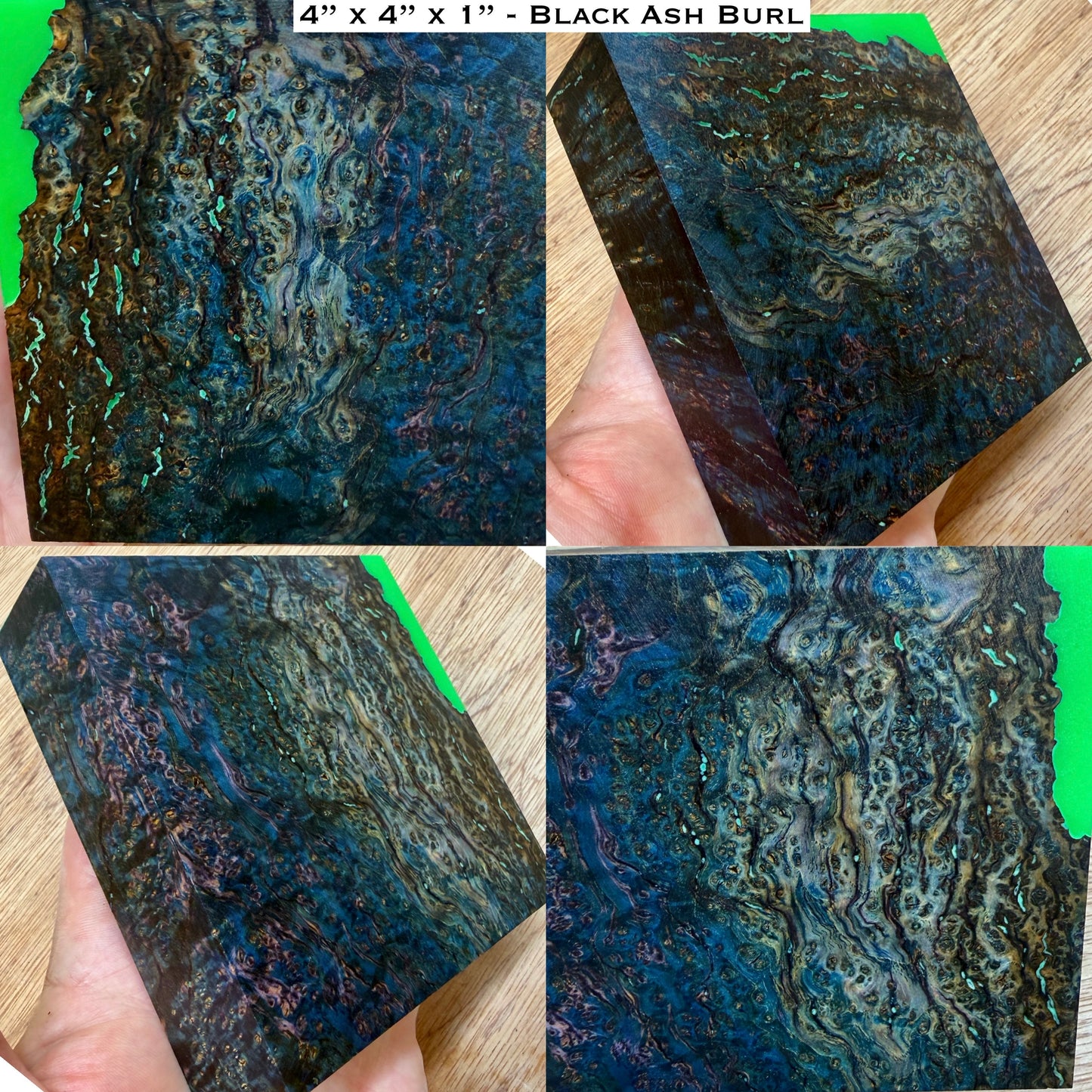 Stabilized Black Ash Burl Hybrid Turkey Pot Call Block