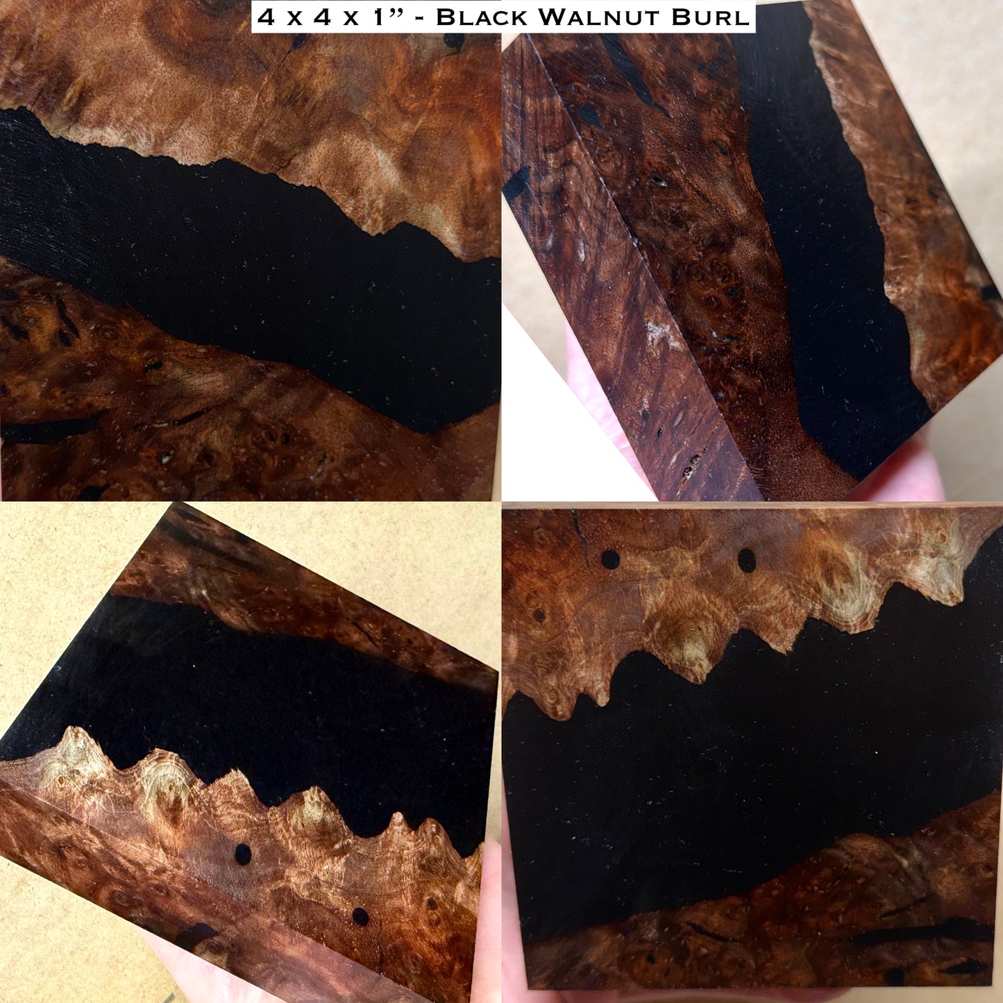 Stabilized Black Walnut Burl Hybrid Turkey Pot Call Block