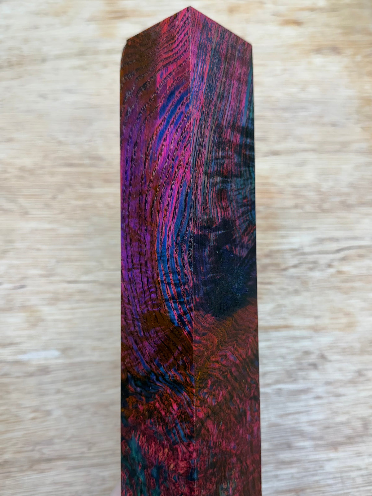 Dye Stabilized Black Ash Burl 11-1/4” Hybrid XL Call / Cue Blank