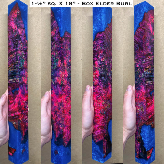 Stabilized Box Elder Burl 18” Hybrid XL Call / Cue Block