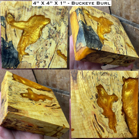 Stabilized Buckeye Burl Hybrid Turkey Pot Call Block