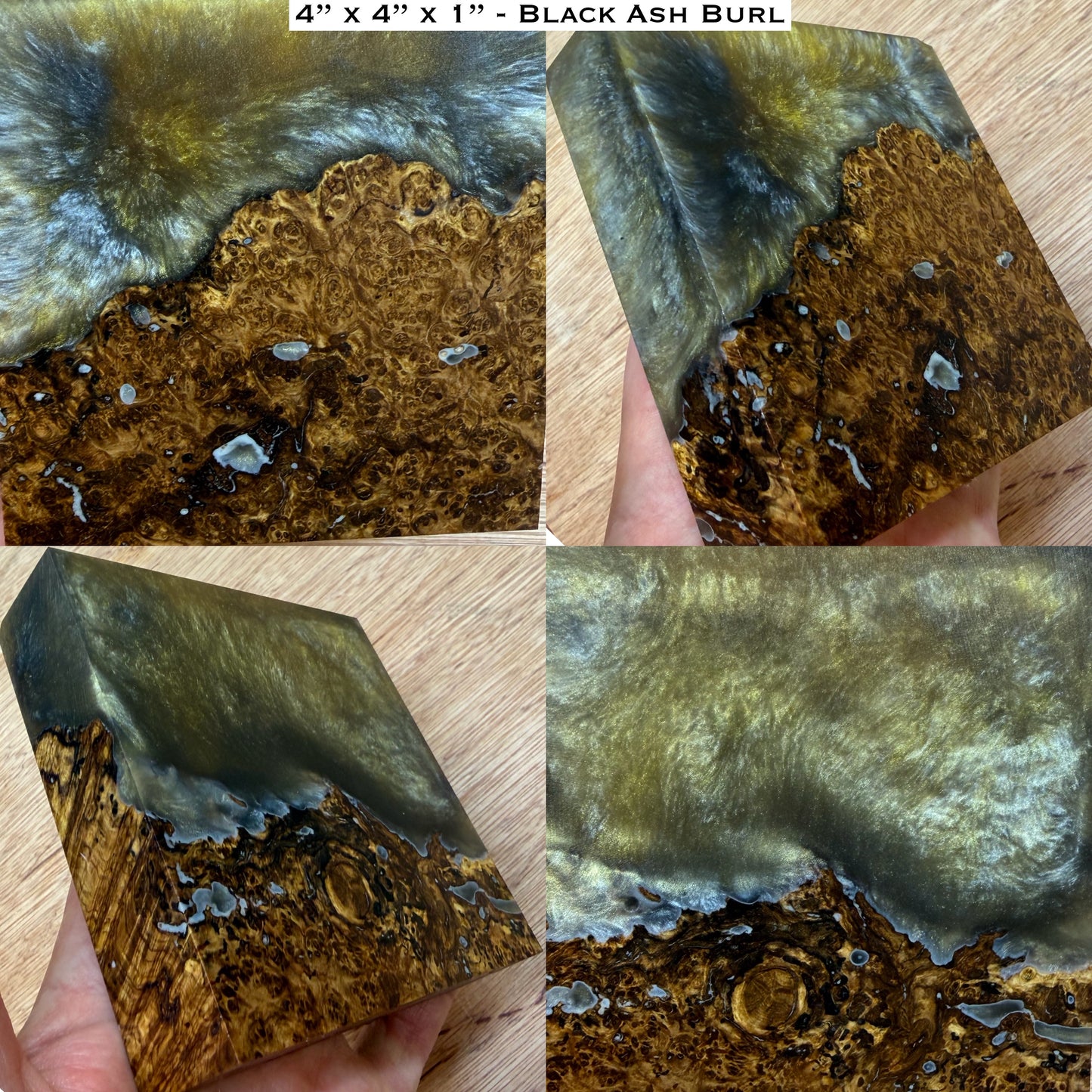 Stabilized Black Ash Burl Hybrid Turkey Pot Call Block