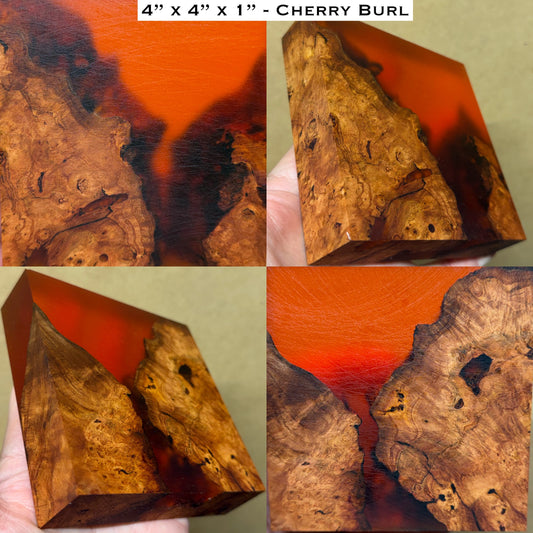 Stabilized Cherry Burl Hybrid Turkey Pot Call Block