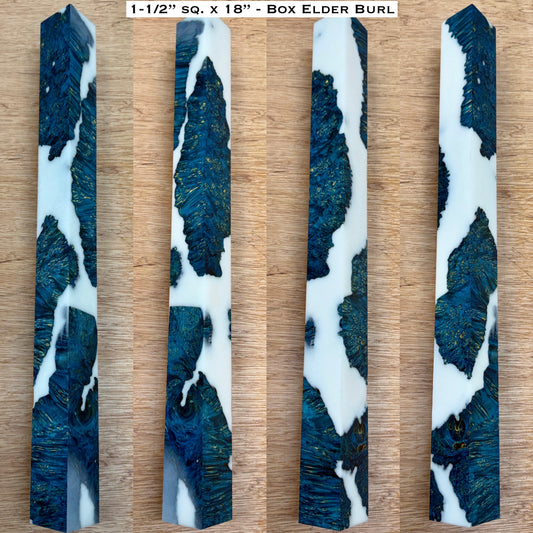 Dye Stabilized Box Elder Burl 18” Hybrid XL Call / Cue Blank