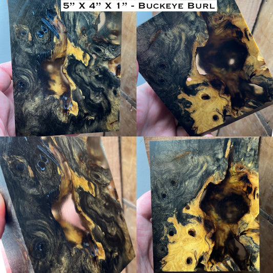 5"x4"x1" Stabilized Buckeye Burl Hybrid Turkey Pot Call / Striker Block