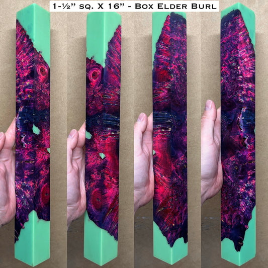 Stabilized Box Elder Burl 16” Hybrid XL Call / Cue Block