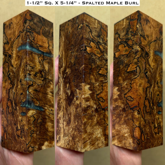 Stabilized Spalted Maple Burl 5-1/4” Hybrid Duck Call / Handle Blank
