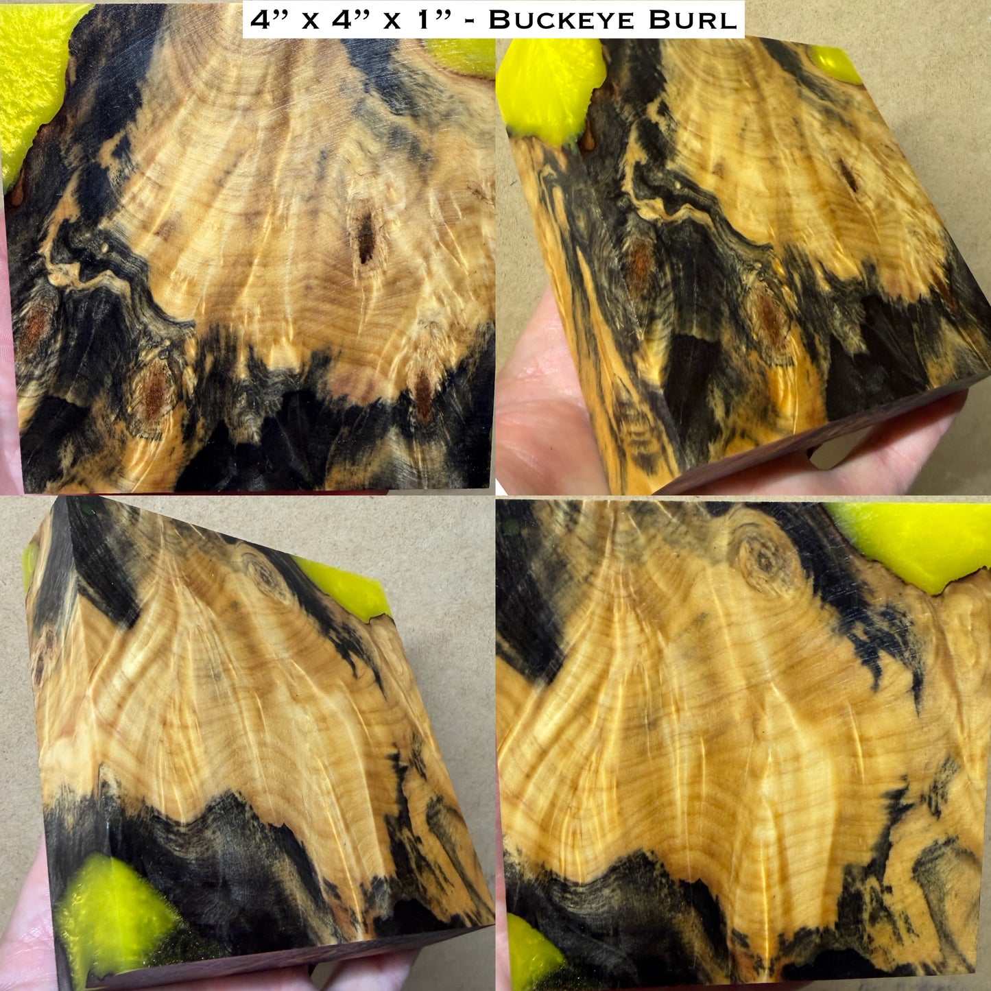 Stabilized Buckeye Burl Hybrid Turkey Pot Call Block