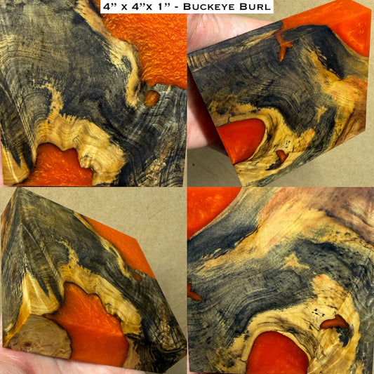 Stabilized Buckeye Burl Hybrid Turkey Pot Call Block