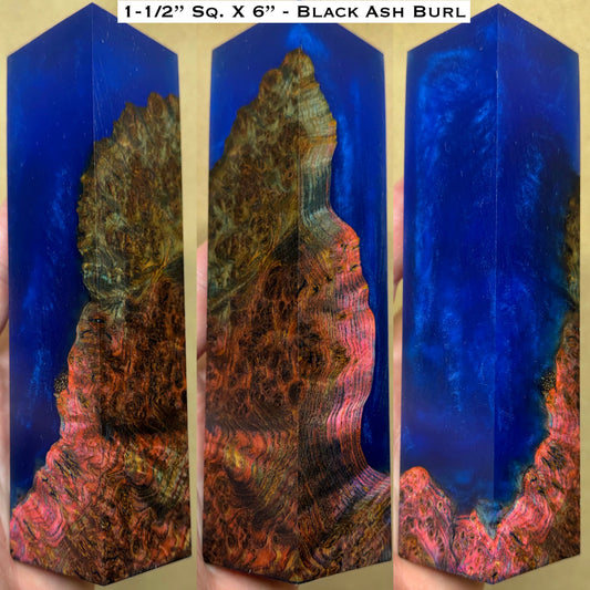 Stabilized Black Ash Burl 6” Hybrid Duck Call / Handle Blank