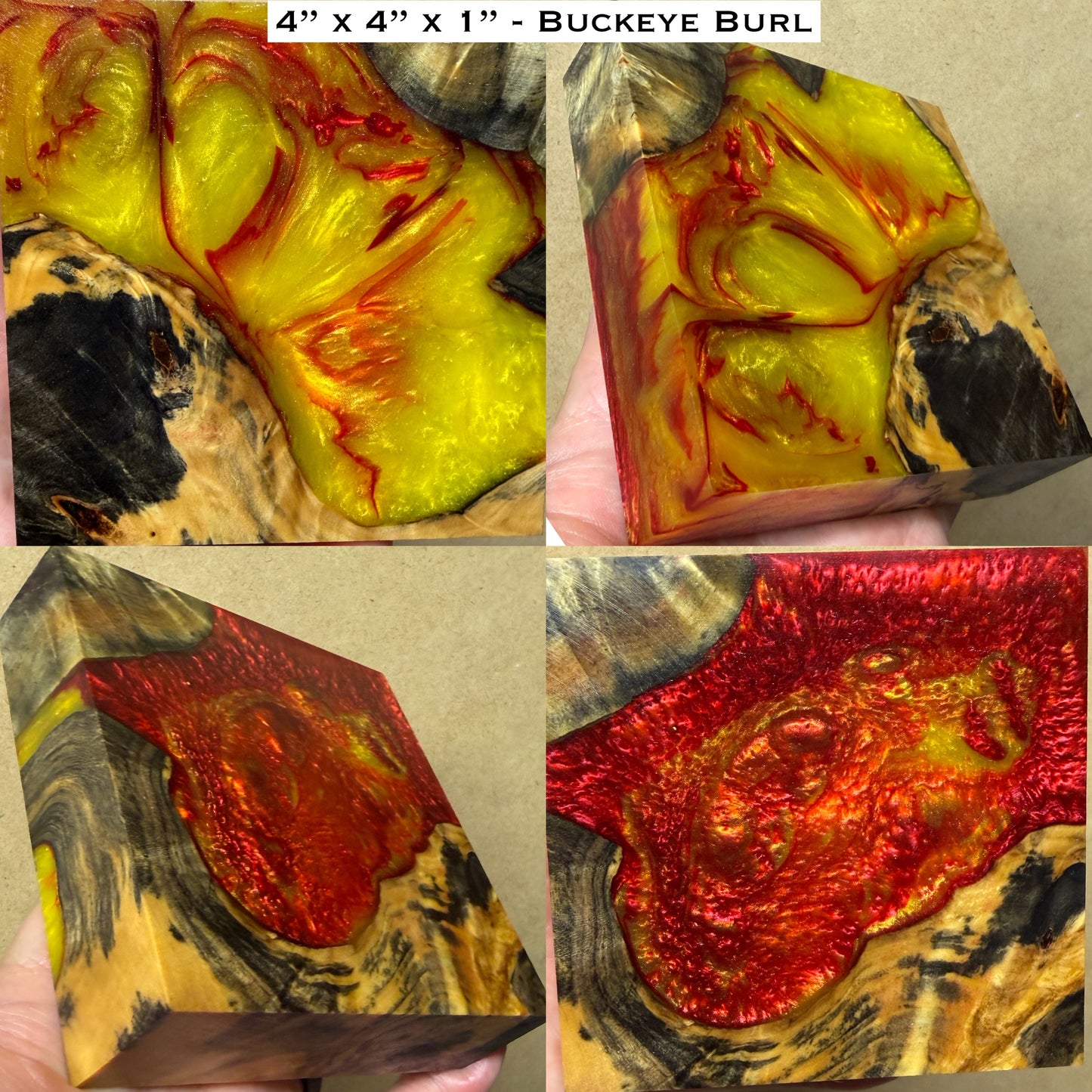 Stabilized Buckeye Burl Hybrid Turkey Pot Call Block