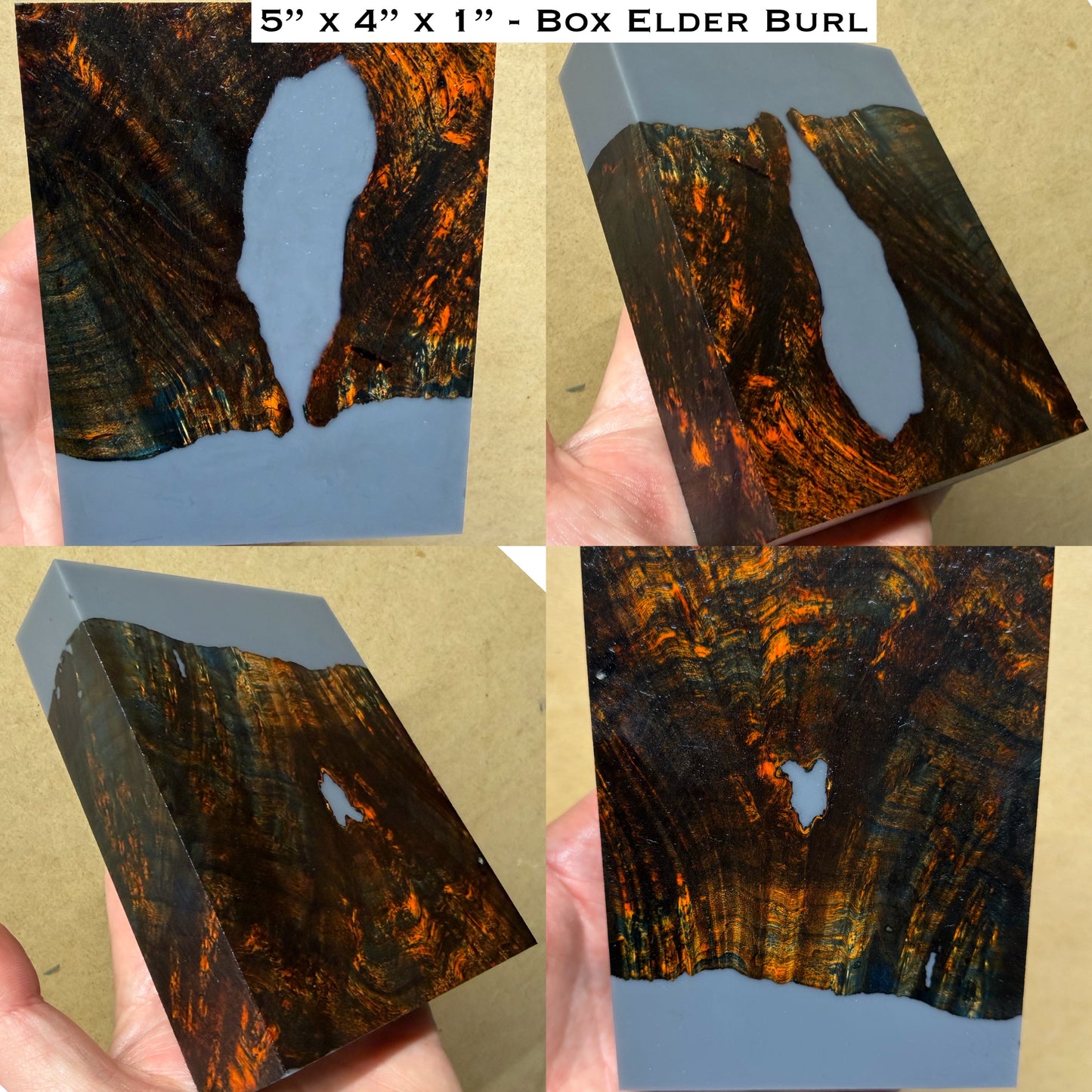 Stabilized Box Elder Burl Hybrid Turkey Pot Call / Striker Block