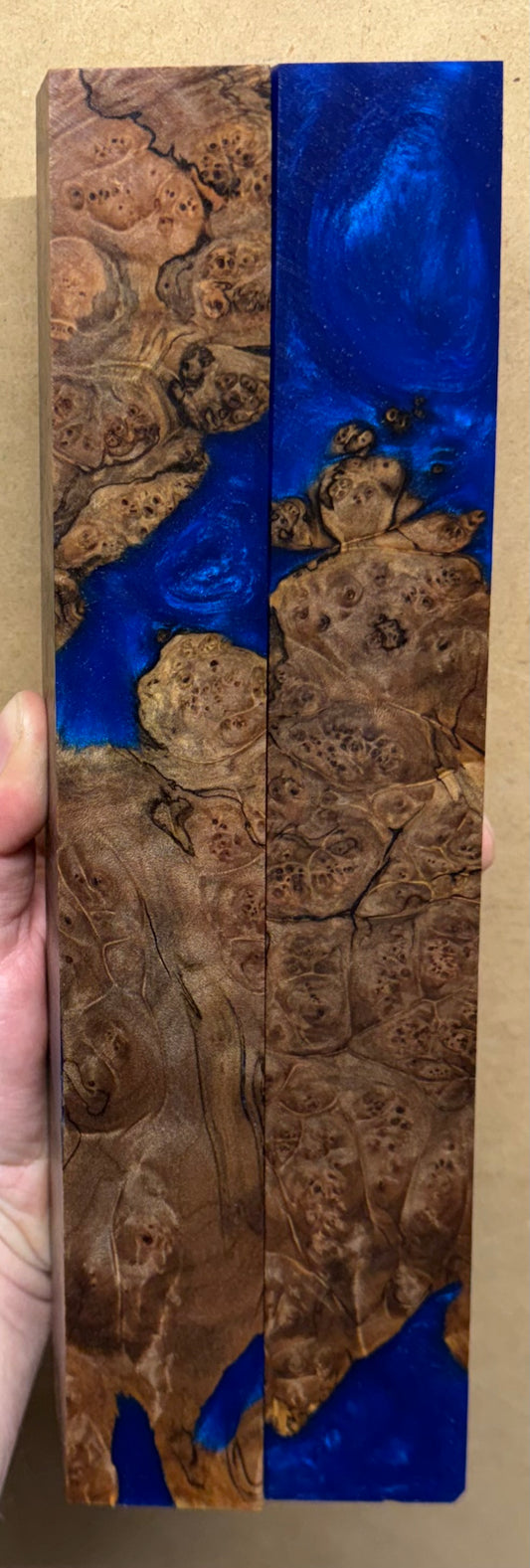 (Set of 2) Stabilized Spalted Maple Burl 11-1/2” Hybrid XL Call / Cue Blocks