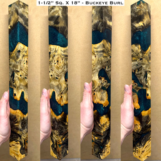 Stabilized Buckeye Burl 18” Hybrid XL Call / Cue Block