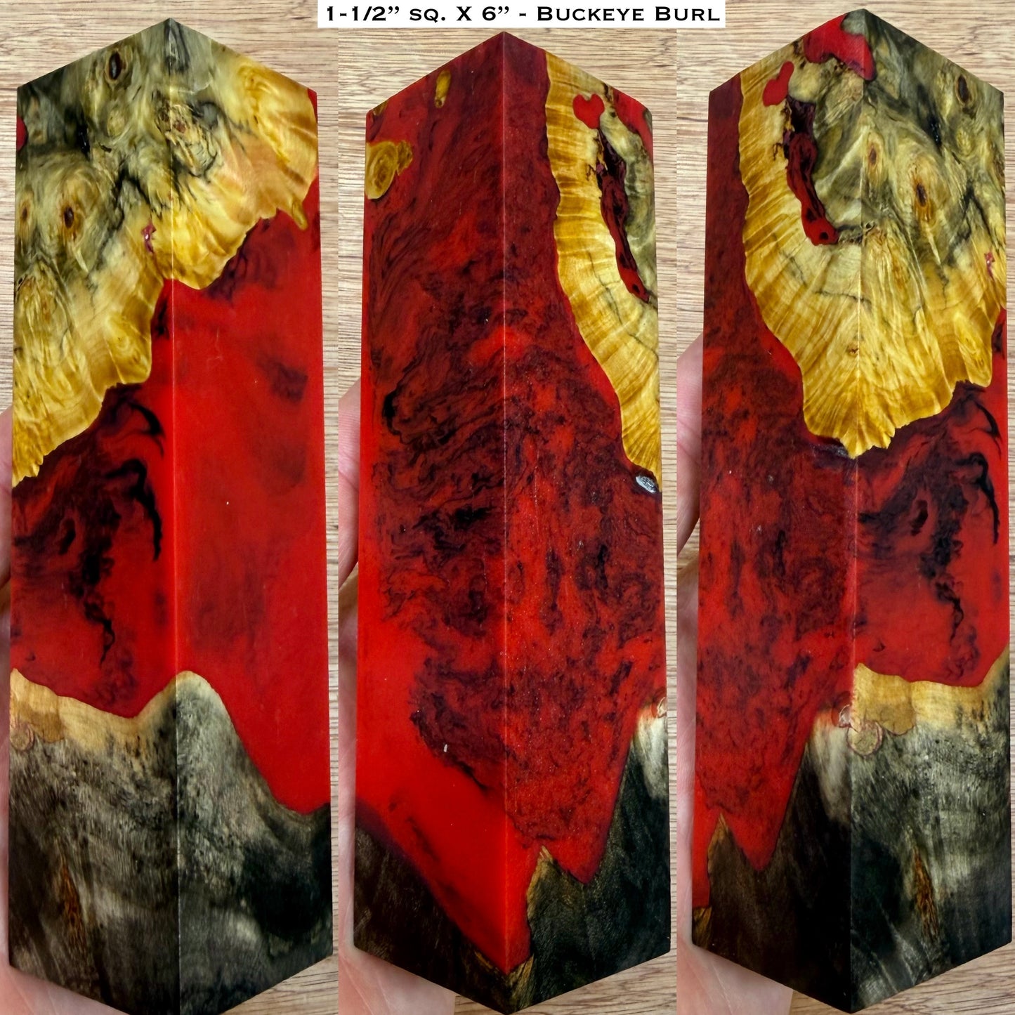 Stabilized Buckeye Burl 12” & 6” Hybrid XL Call / Cue Blank Set (SET OF 2)