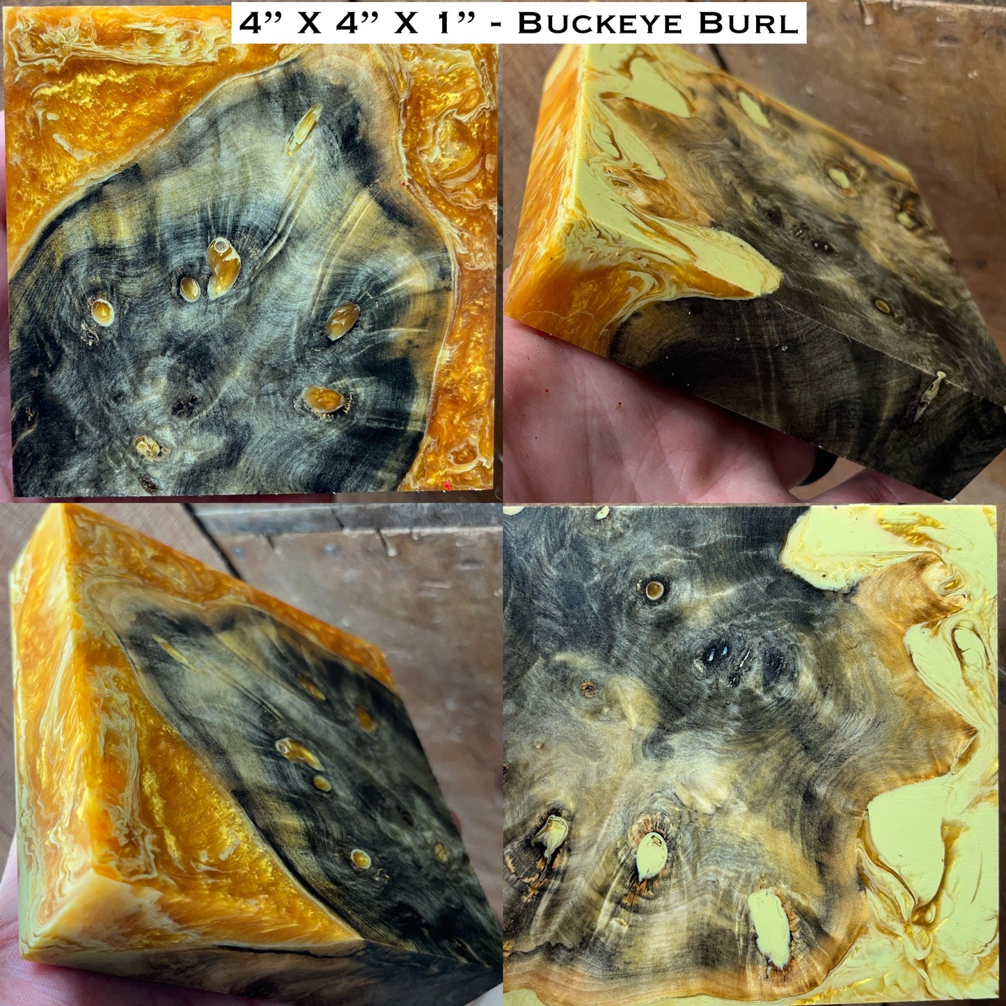 Stabilized Buckeye Burl Hybrid Turkey Pot Call Block