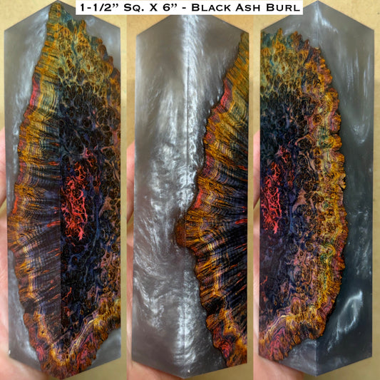 Stabilized Black Ash Burl 6” Hybrid Duck Call / Handle Blank