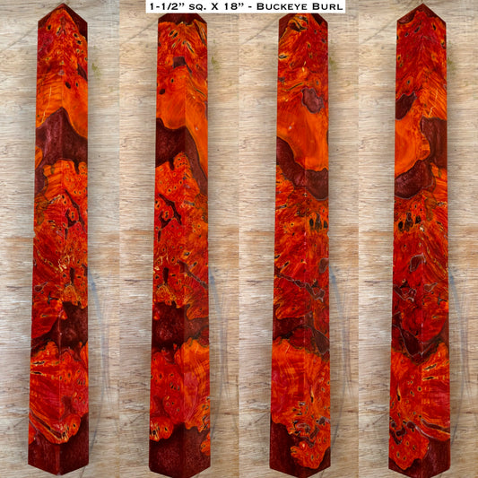 Dye Stabilized Buckeye Burl 18” Hybrid XL Call / Cue Blank