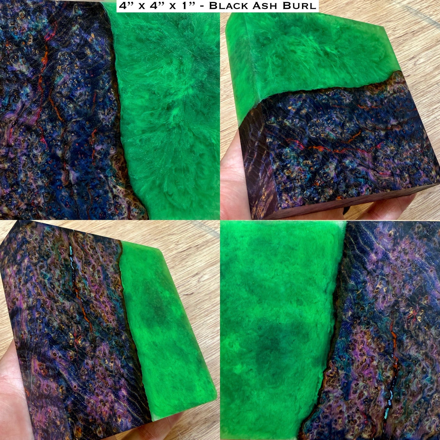 Stabilized Black Ash Burl Hybrid Turkey Pot Call Block