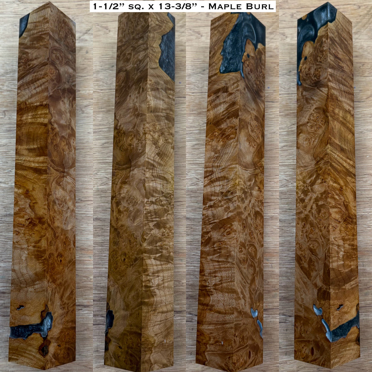 Stabilized Maple Burl 13-3/8” Hybrid XL Call / Cue Blank